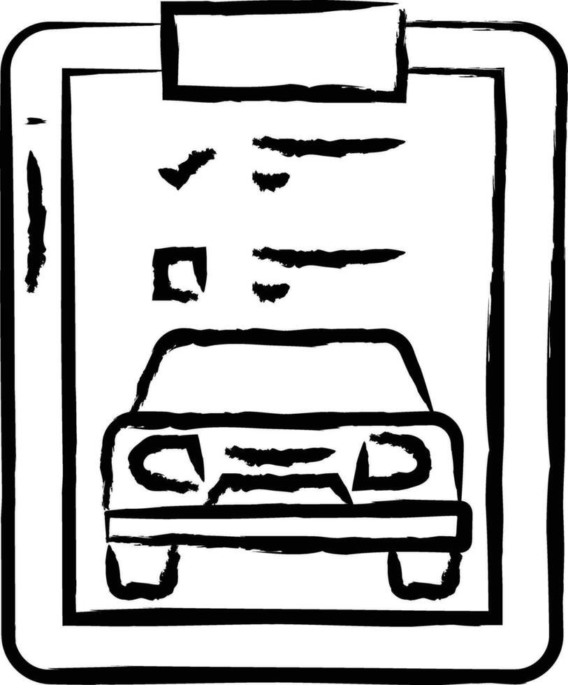Auto Checkliste Hand gezeichnet Vektor Illustration