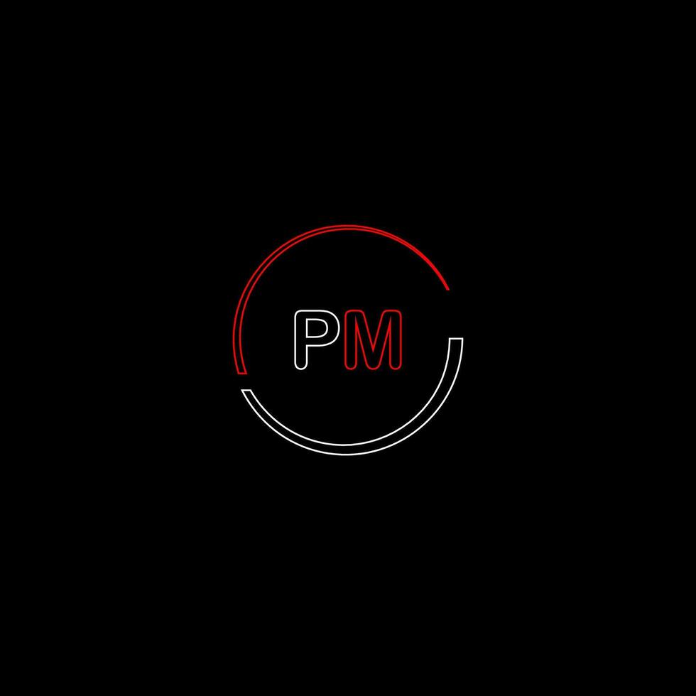 pm kreativ modern brev logotyp design mall vektor