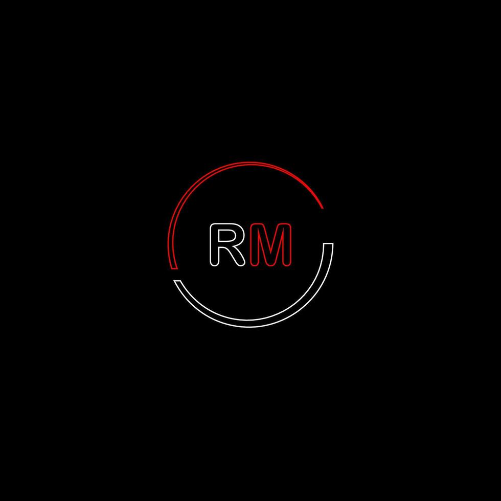 rm kreativ modern brev logotyp design mall vektor