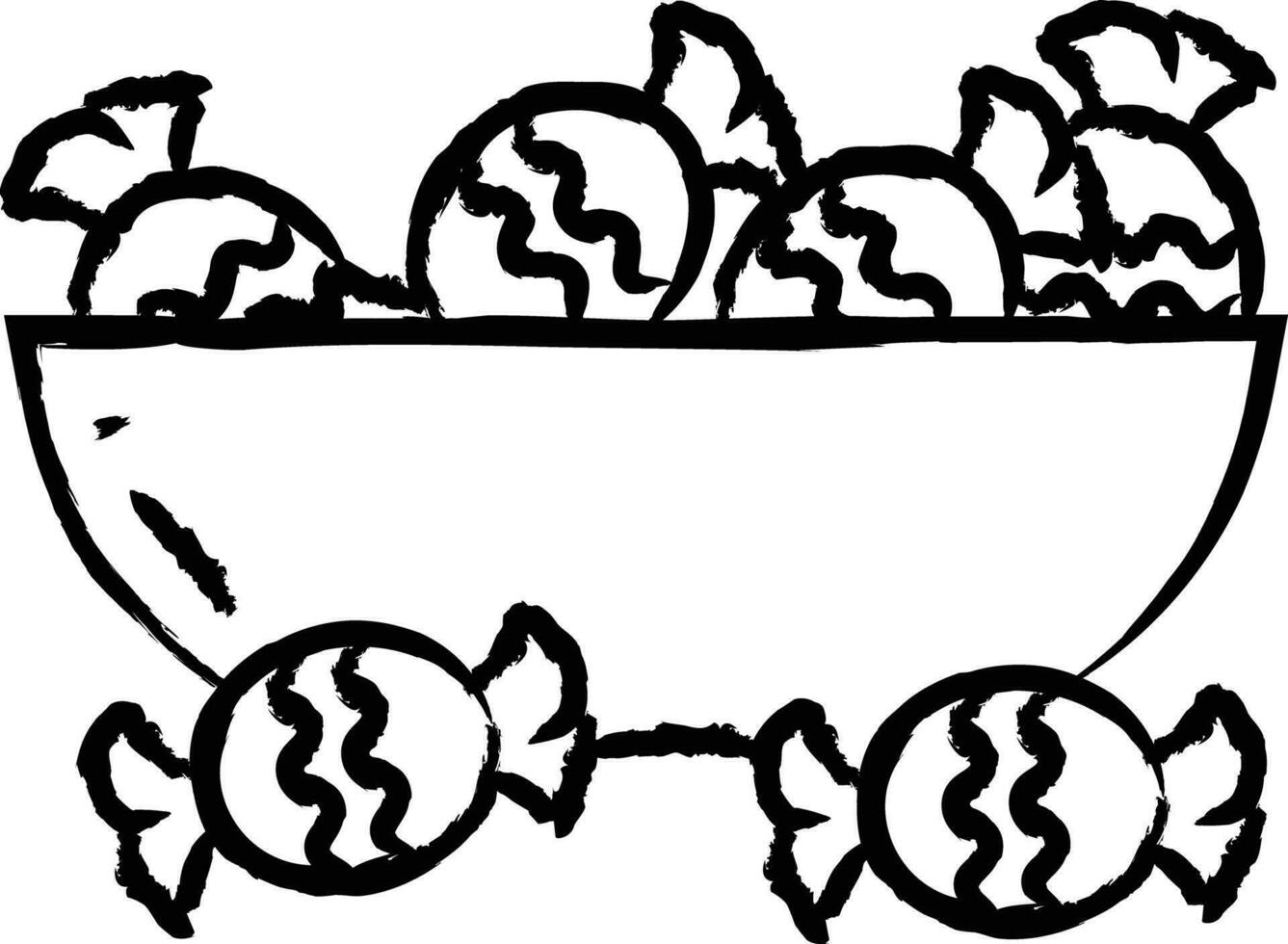 eingewickelt Süßigkeiten Hand gezeichnet Vektor Illustration