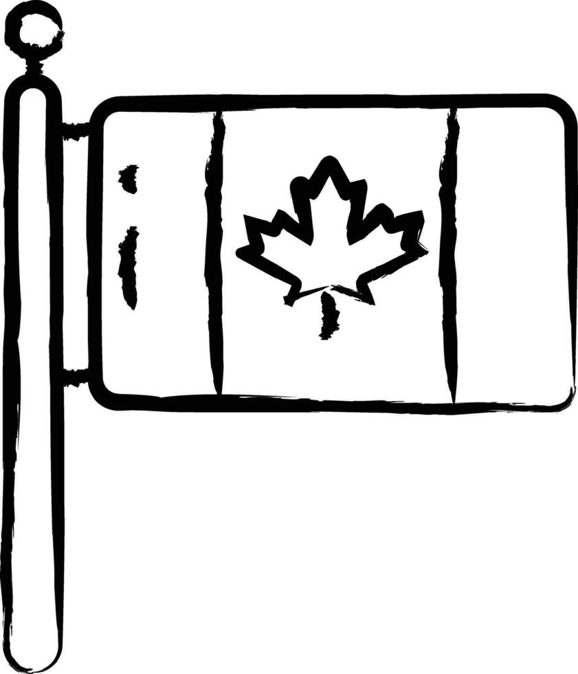 kanada flagga hand dragen vektor illustration
