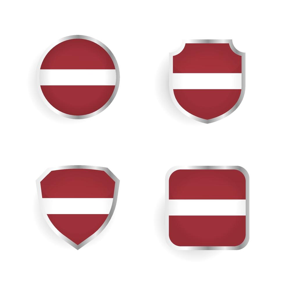 Lettland Länderabzeichen und Etikettenkollektion vektor