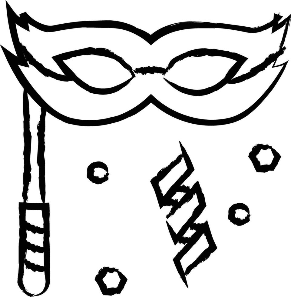 Party Auge Maske Hand gezeichnet Vektor Illustration