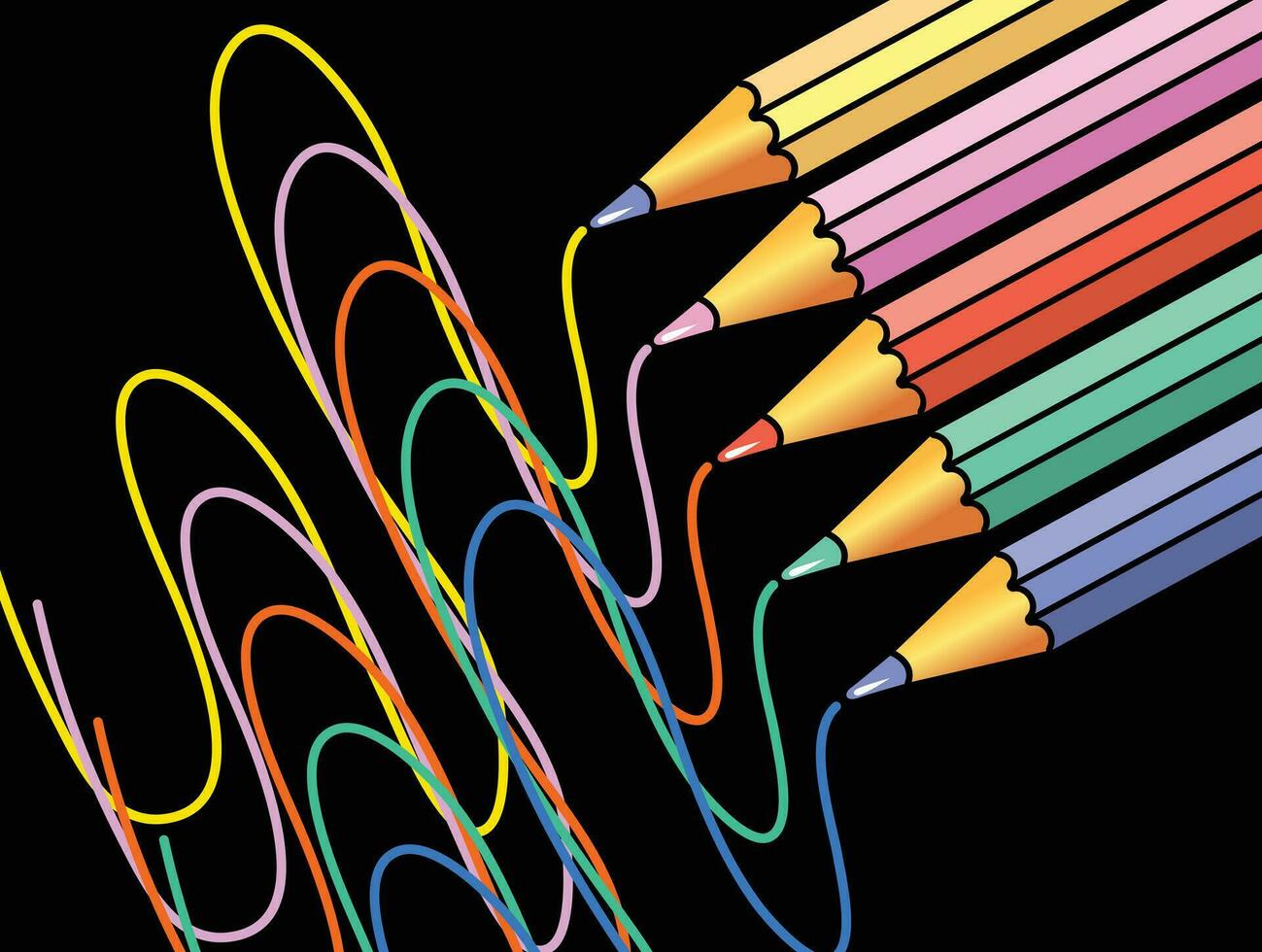 färgrik penna vektor bakgrund, lämplig för bakgrund design, mönster, broschyr, boolet, folder.