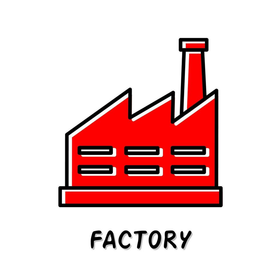 Fabrik Symbol Vektor Illustration. Lager Vektor.