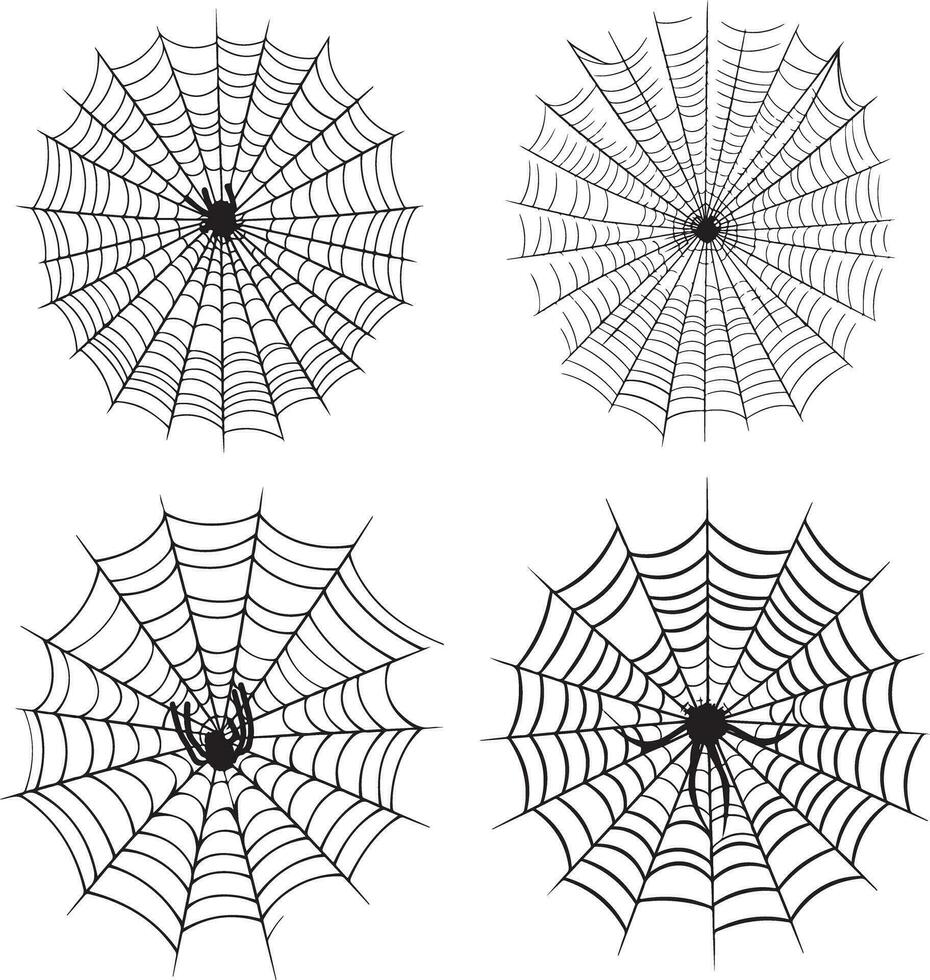 Halloween schwarz Vektor Kunst, Spinne, Hexe , Hut, Geist