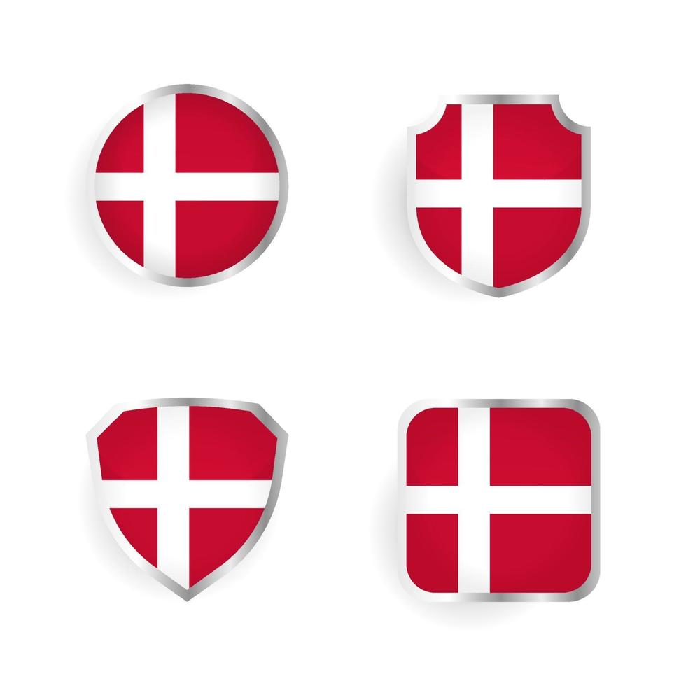 Dänemark Länderabzeichen und Etikettenkollektion vektor