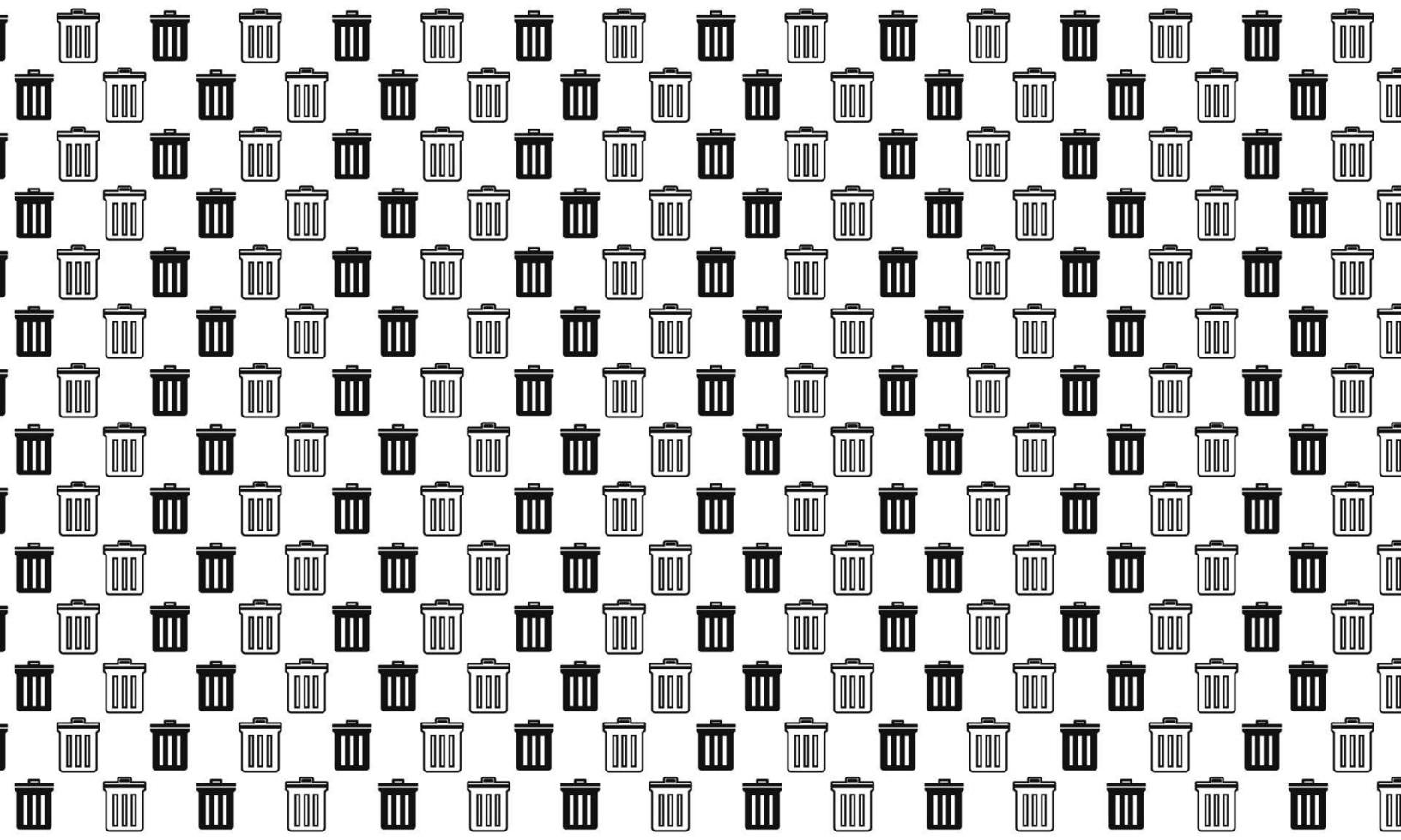 Schwarz-Weiß-Papierkorb nahtlose Muster vektor