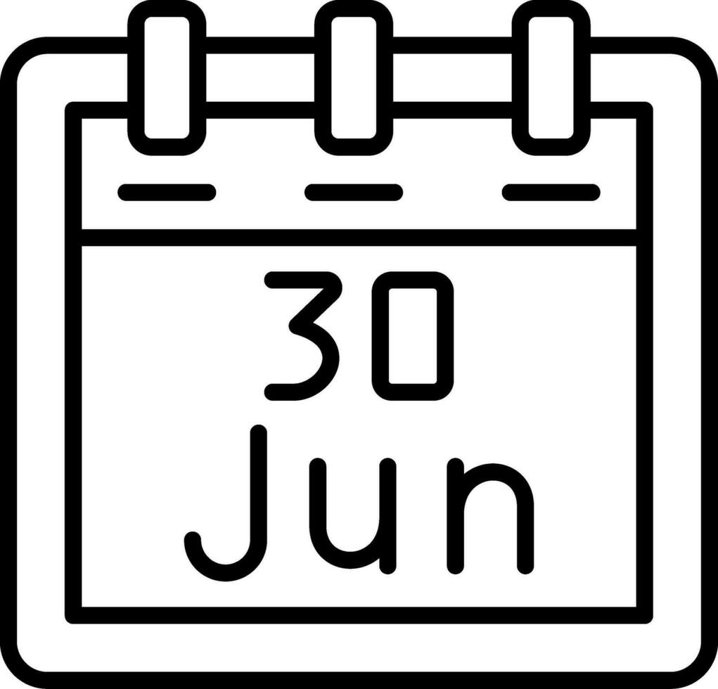 juni 30 vektor ikon