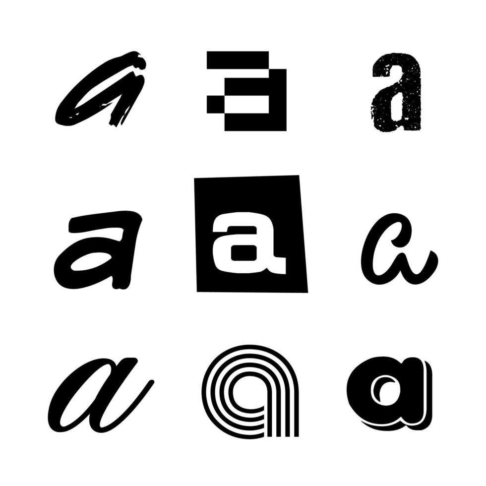Kleinbuchstabe ein Alphabet-Design vektor