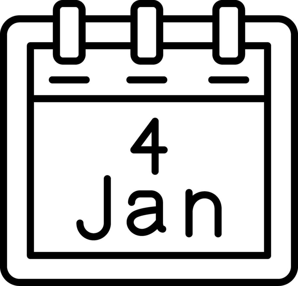 Januar 4 Vektor Symbol