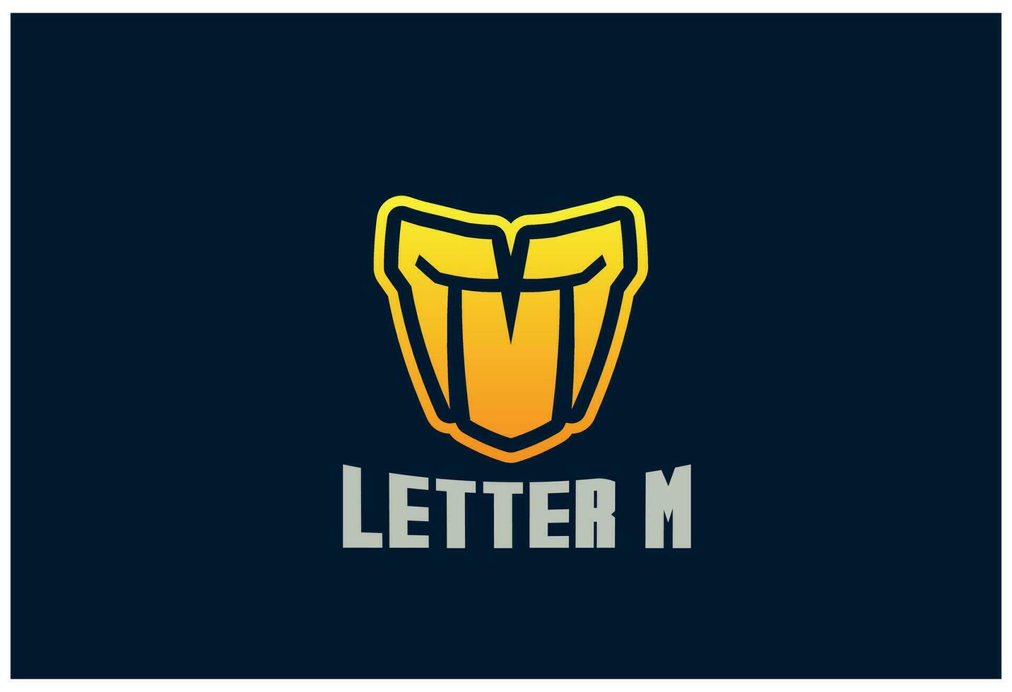 Brief m Superheld Karikatur Logo vektor