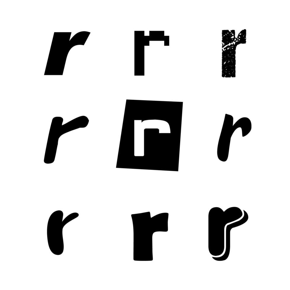 Kleinbuchstabe r Alphabet-Design vektor