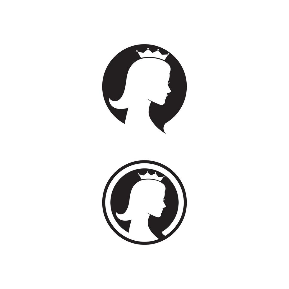 kvinna ansikte silhuett och skönhet vård logotyp design vektor