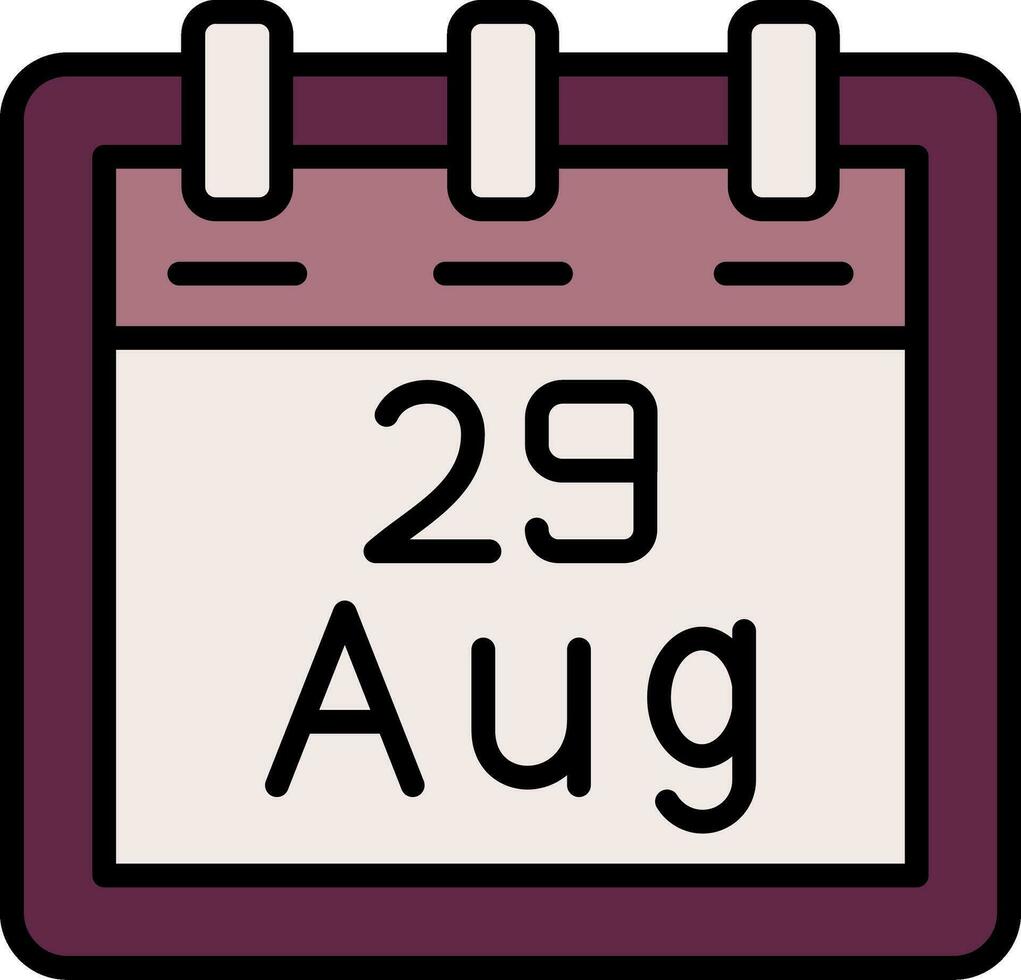 augusti 29 vektor ikon