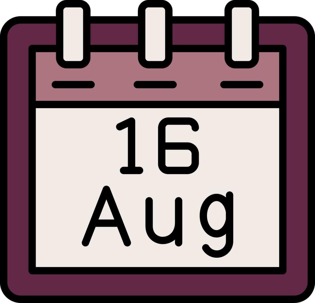 augusti 16 vektor ikon