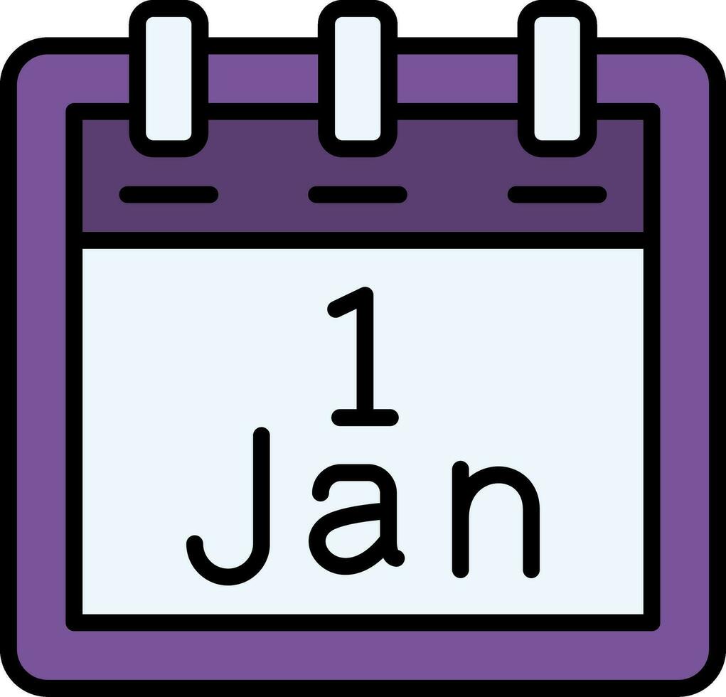 Januar 1 Vektor Symbol