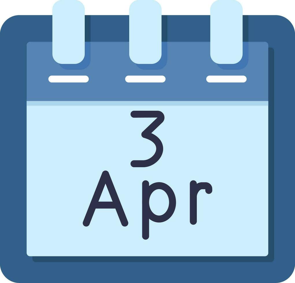 april 3 vektor ikon