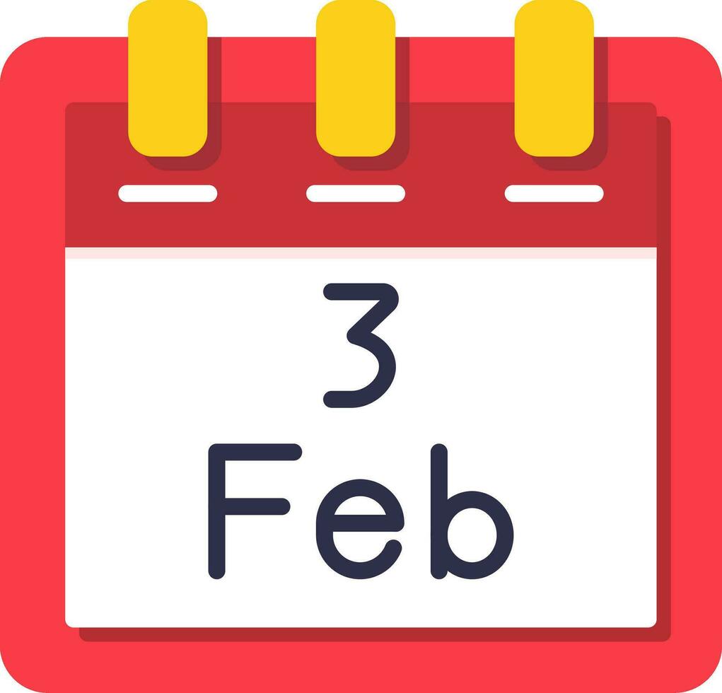 Februar 3 Vektor Symbol