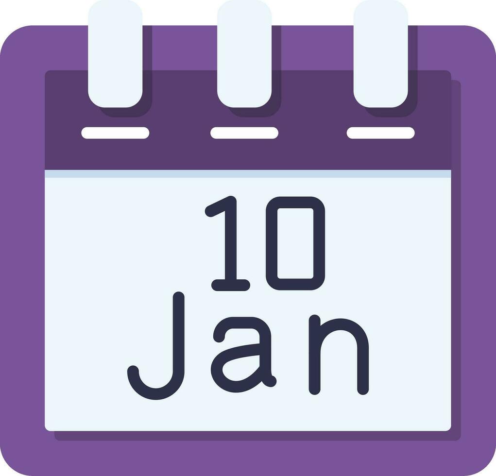 januari 10 vektor ikon