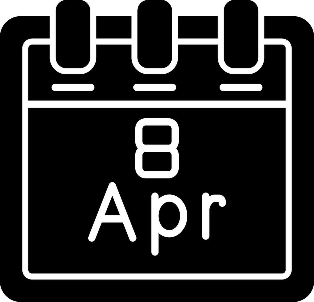 april 8 vektor ikon