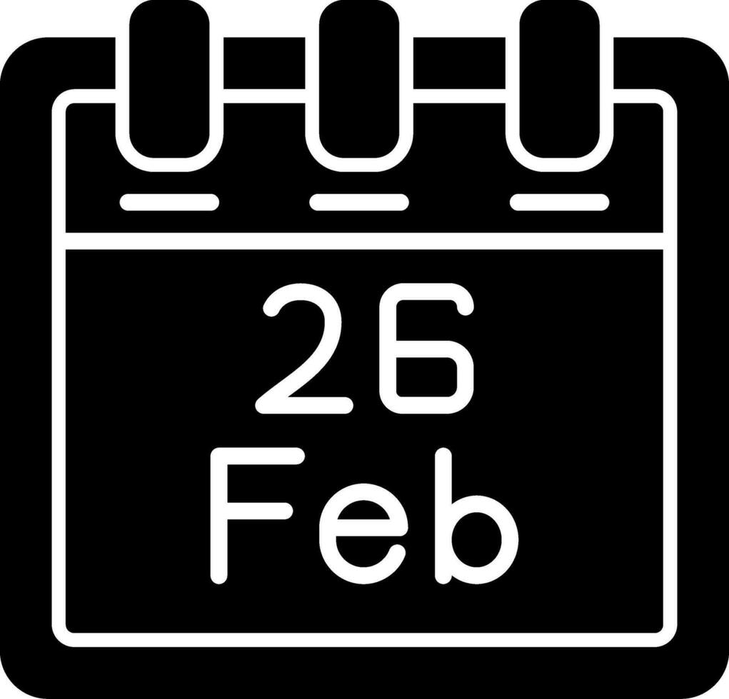 februari 26 vektor ikon