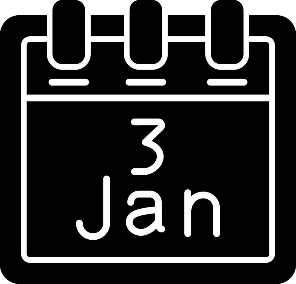 januari 3 vektor ikon