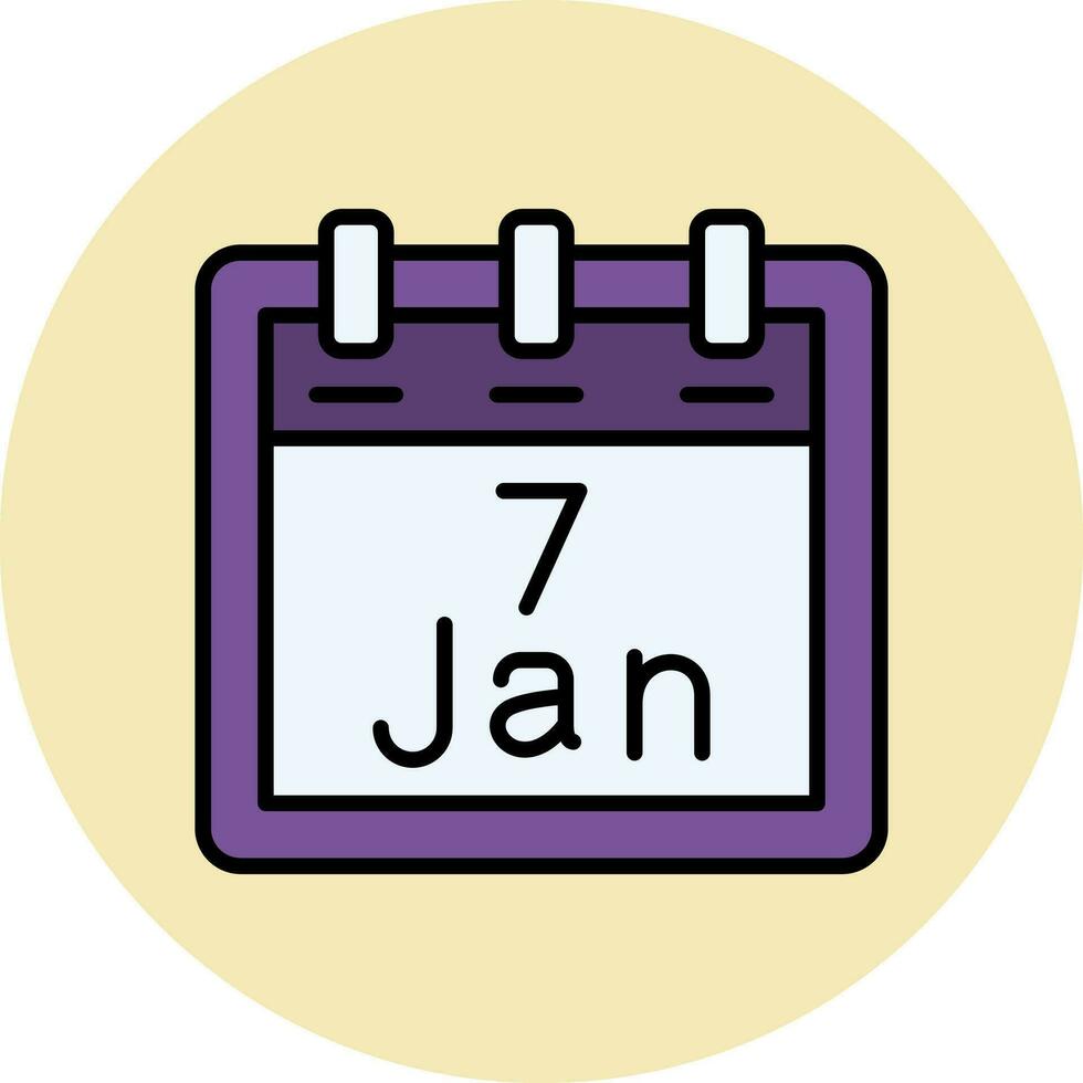 januari 7 vektor ikon