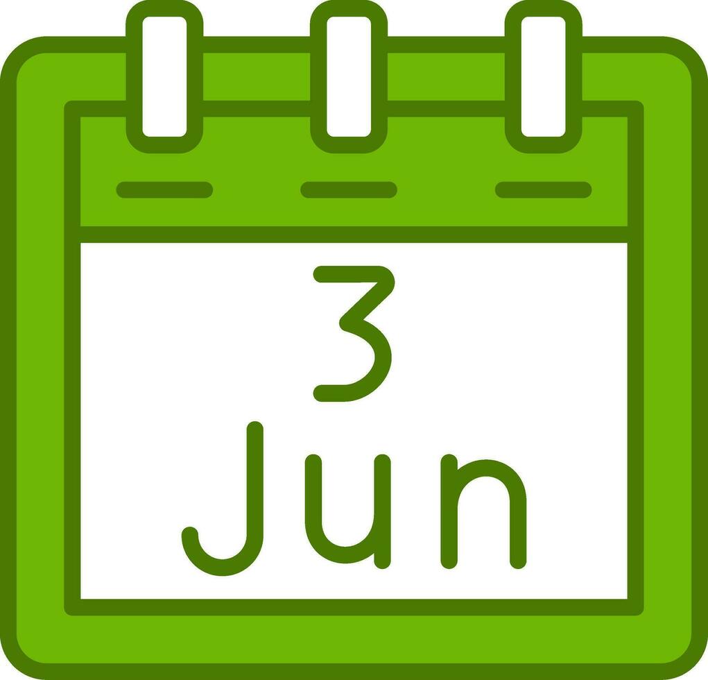 juni 3 vektor ikon