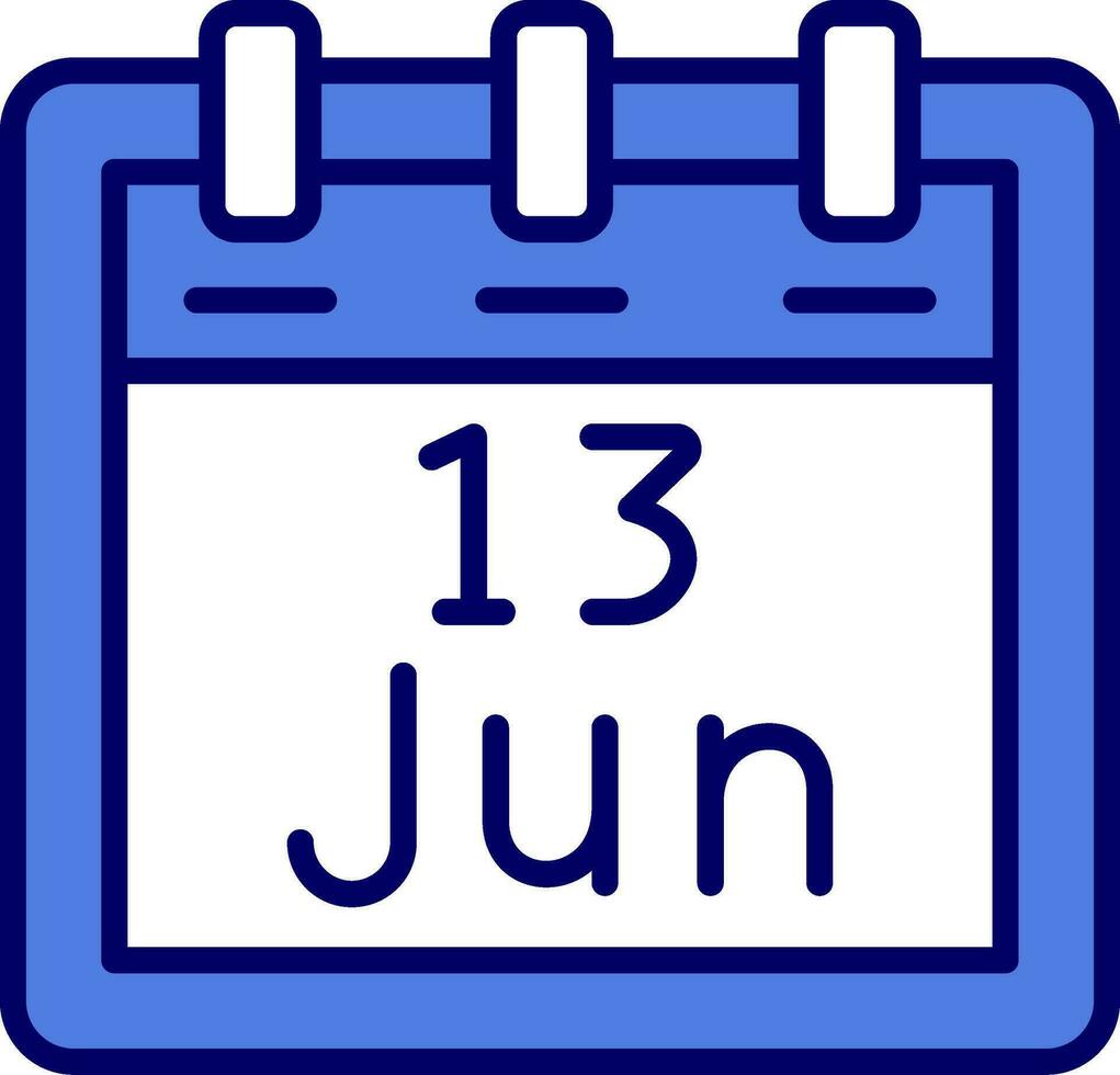 juni 13 vektor ikon