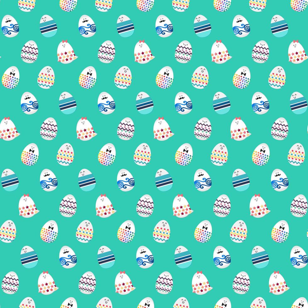 glad påsk med glada ägg vektor