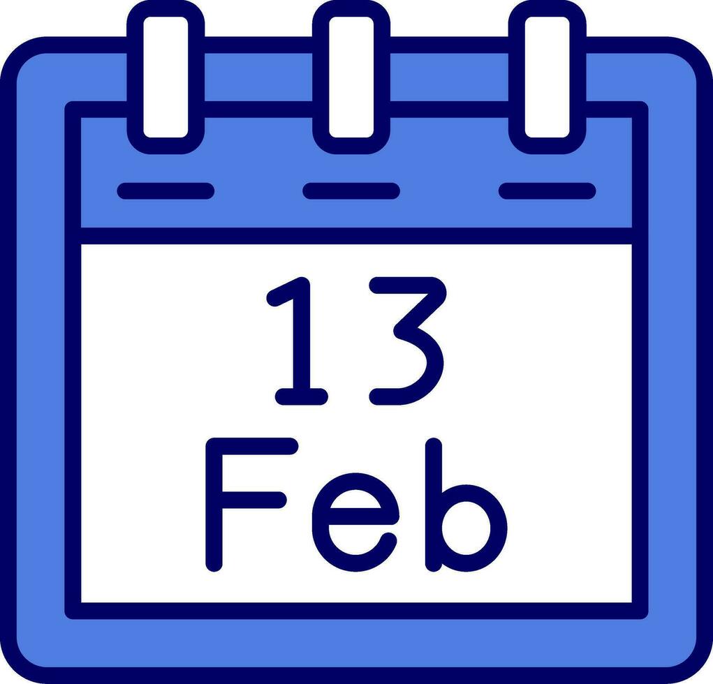 februari 13 vektor ikon