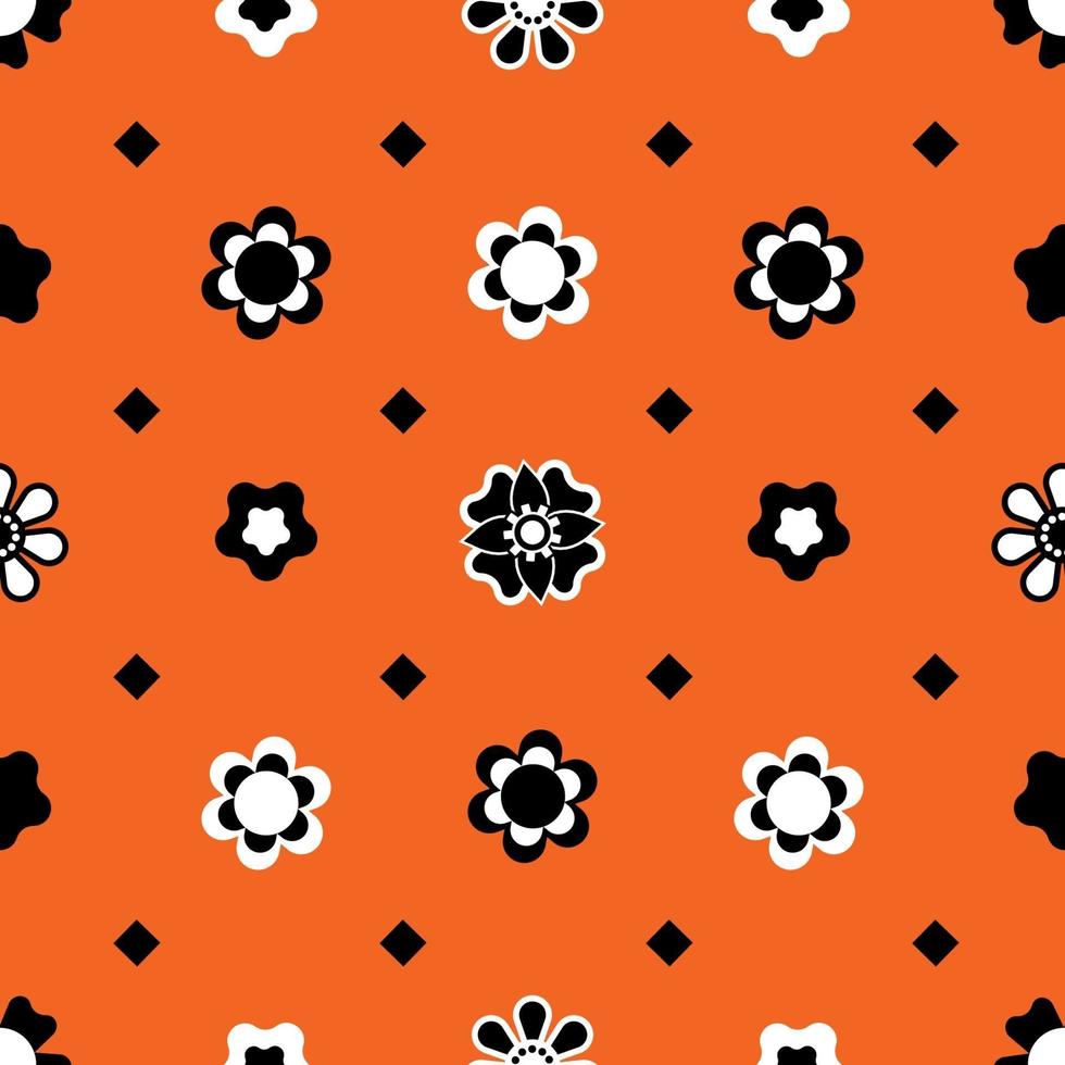 floral abstrakt geometrisch mit schwarzem kleinem Rautenmuster vektor