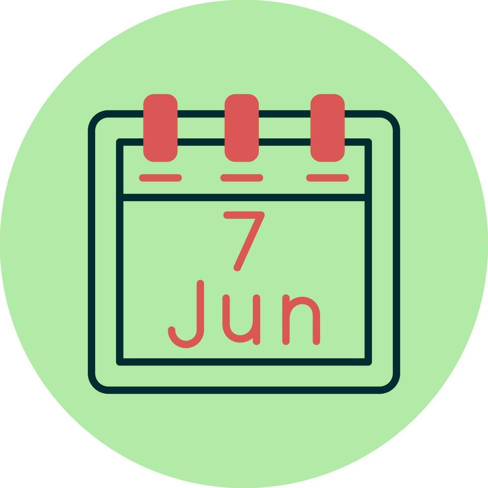 juni 7 vektor ikon
