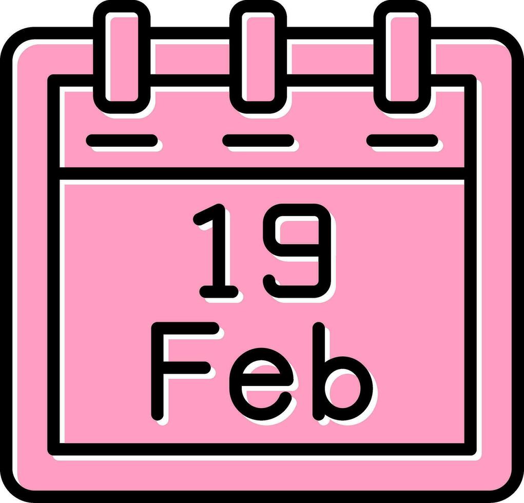 februari 19 vektor ikon