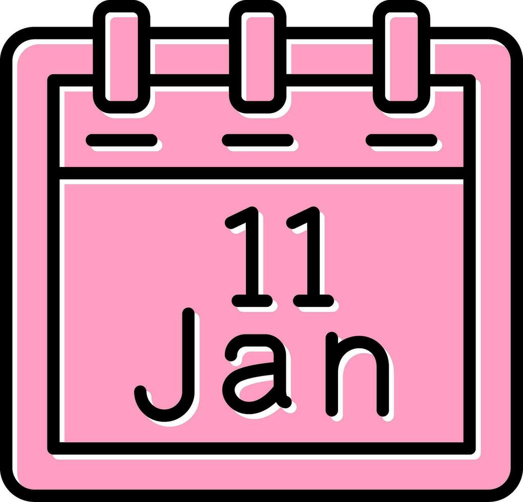 januari 11 vektor ikon
