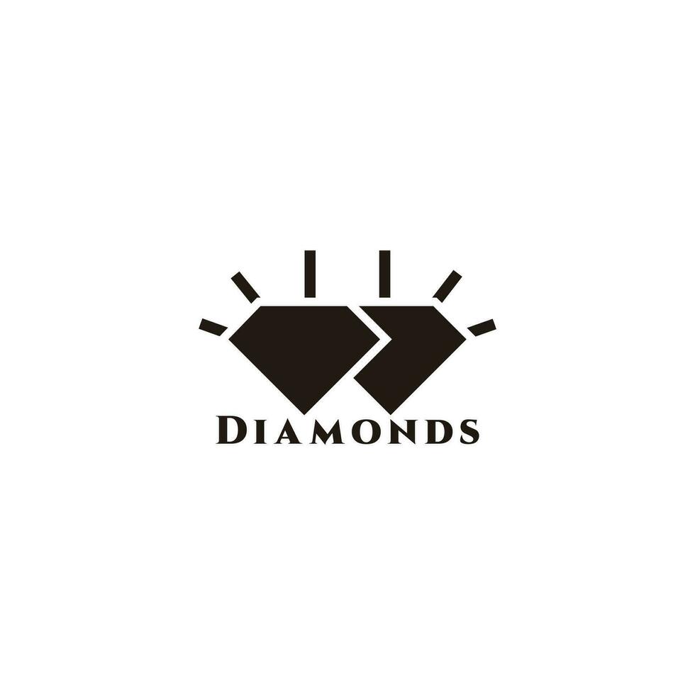 einfach Diamant Gruppe Objekt geometrisch Logo Vektor