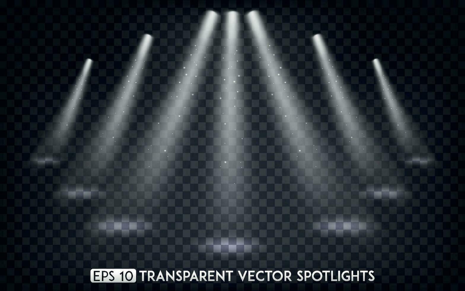 vit vektor fläck lampor. spotlights effekt för fest, scen, skede, Galleri eller Semester design