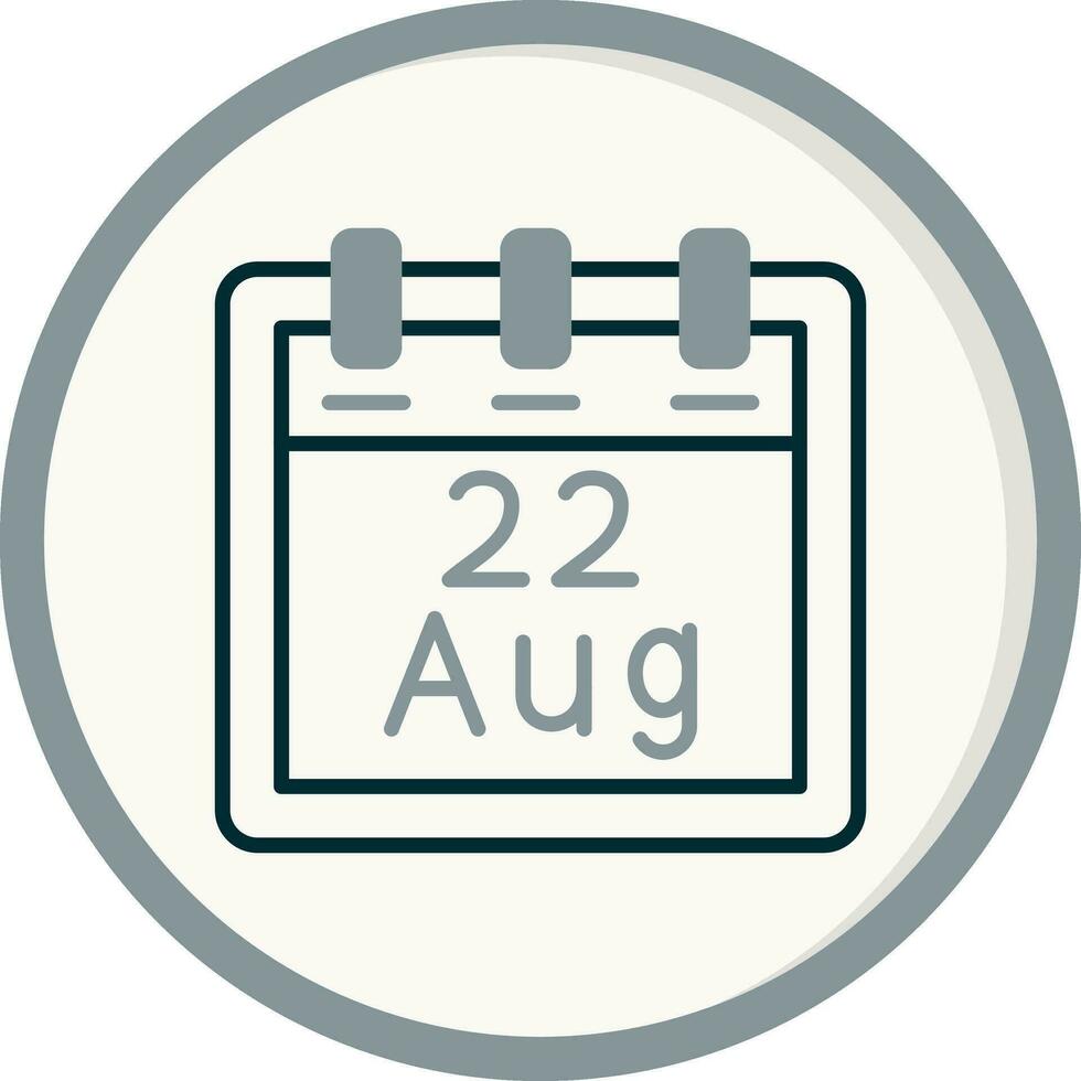 augusti 22 vektor ikon