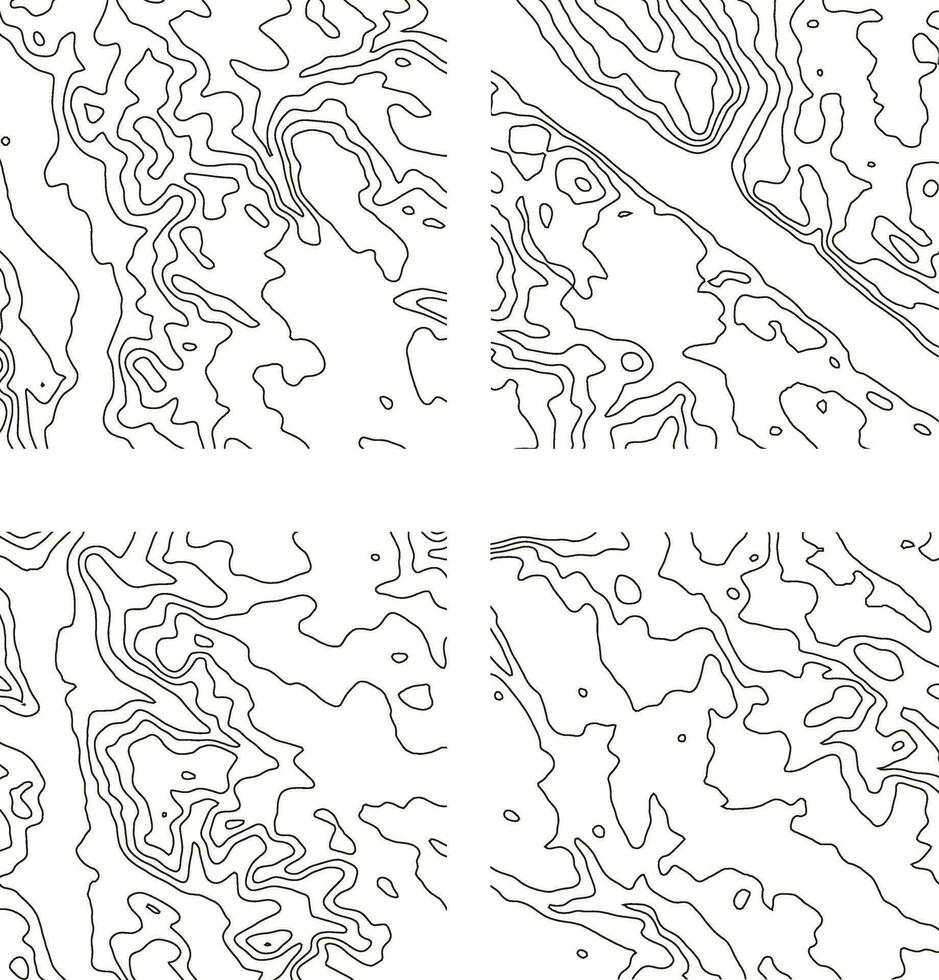 Topographie Muster Platz zum Karte Kontur Hintergrund. Vektor Illustration Satz.