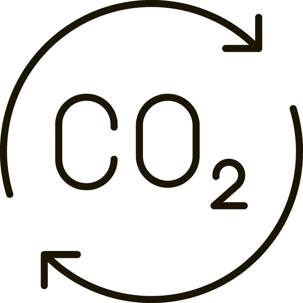 co2 återvinning linje ikon illustration vektor