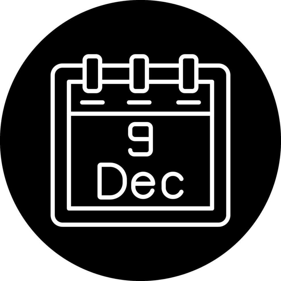 Dezember 9 Vektor Symbol