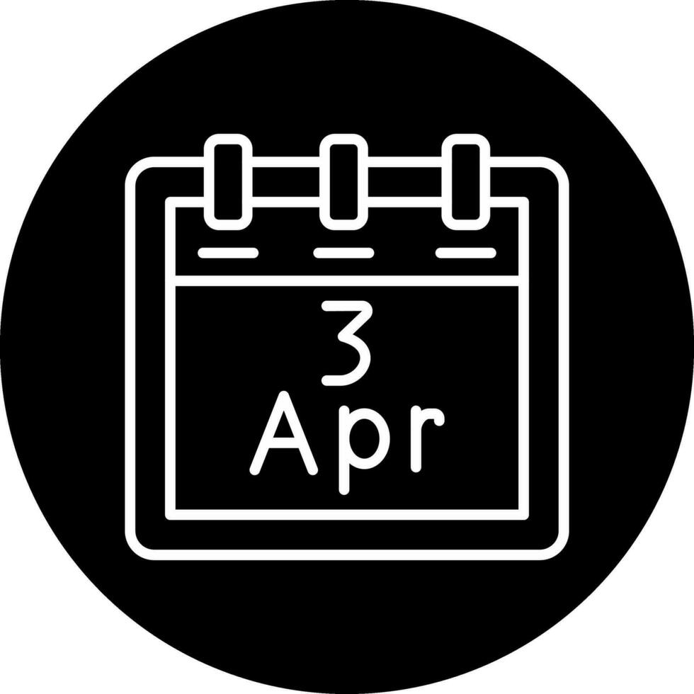 april 3 vektor ikon