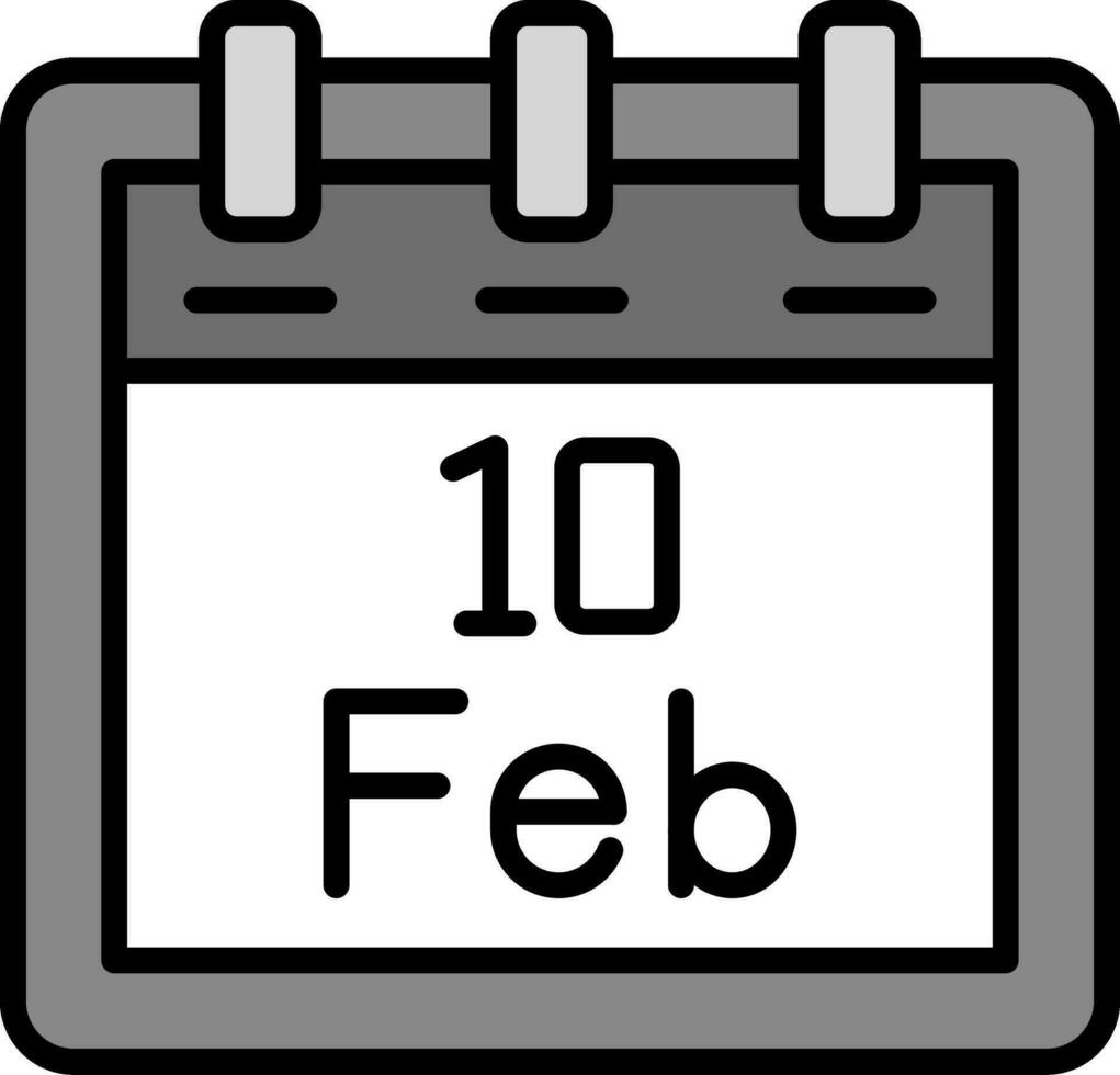 februari 10 vektor ikon