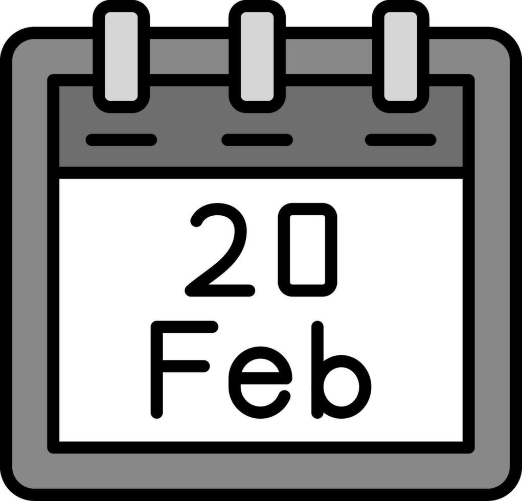 februari 20 vektor ikon