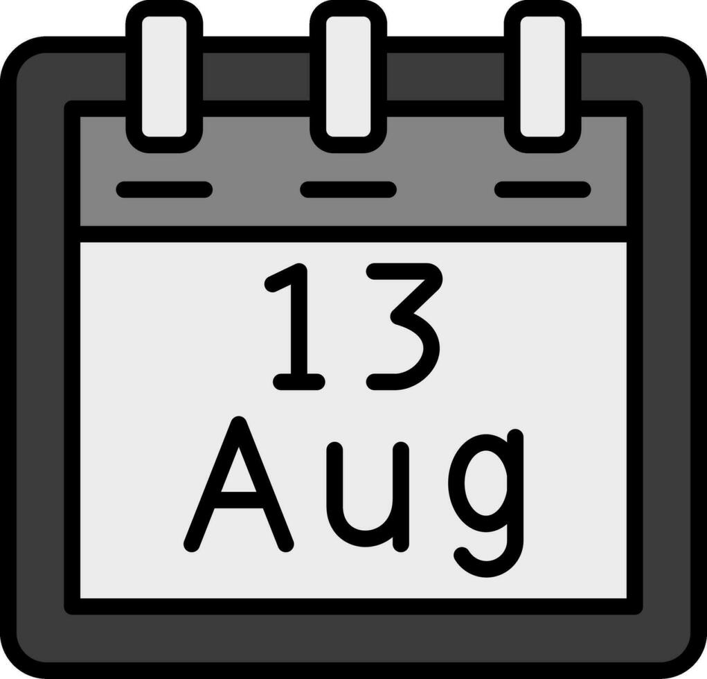 augusti 13 vektor ikon