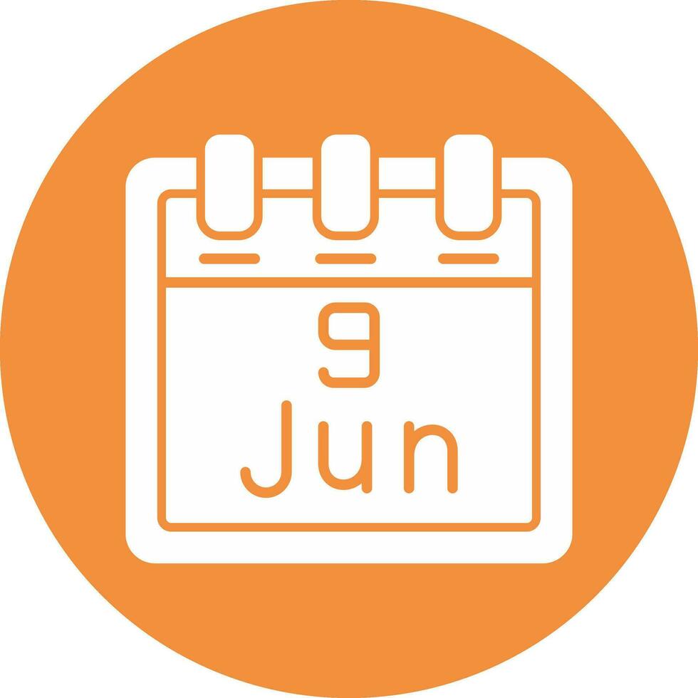 juni 9 vektor ikon
