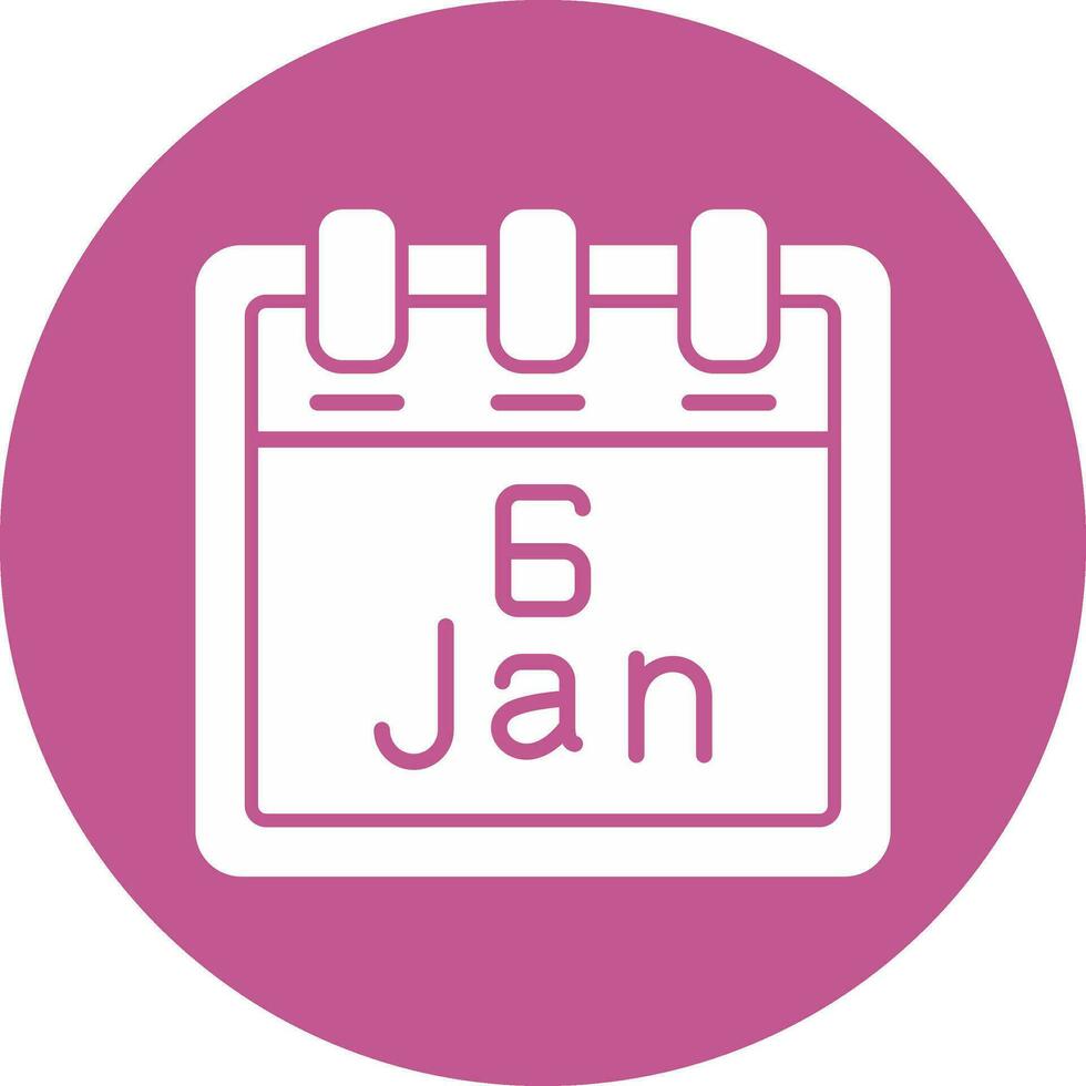 januari 6 vektor ikon