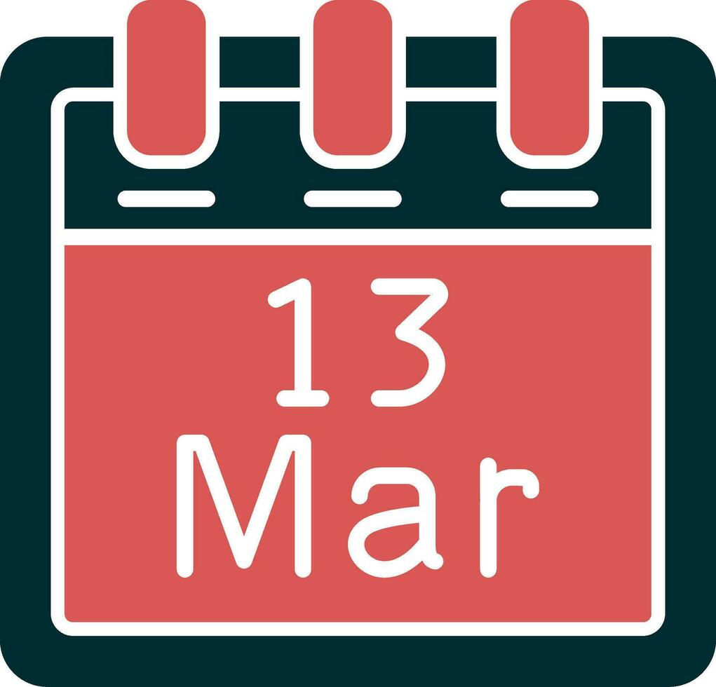 März 13 Vektor Symbol