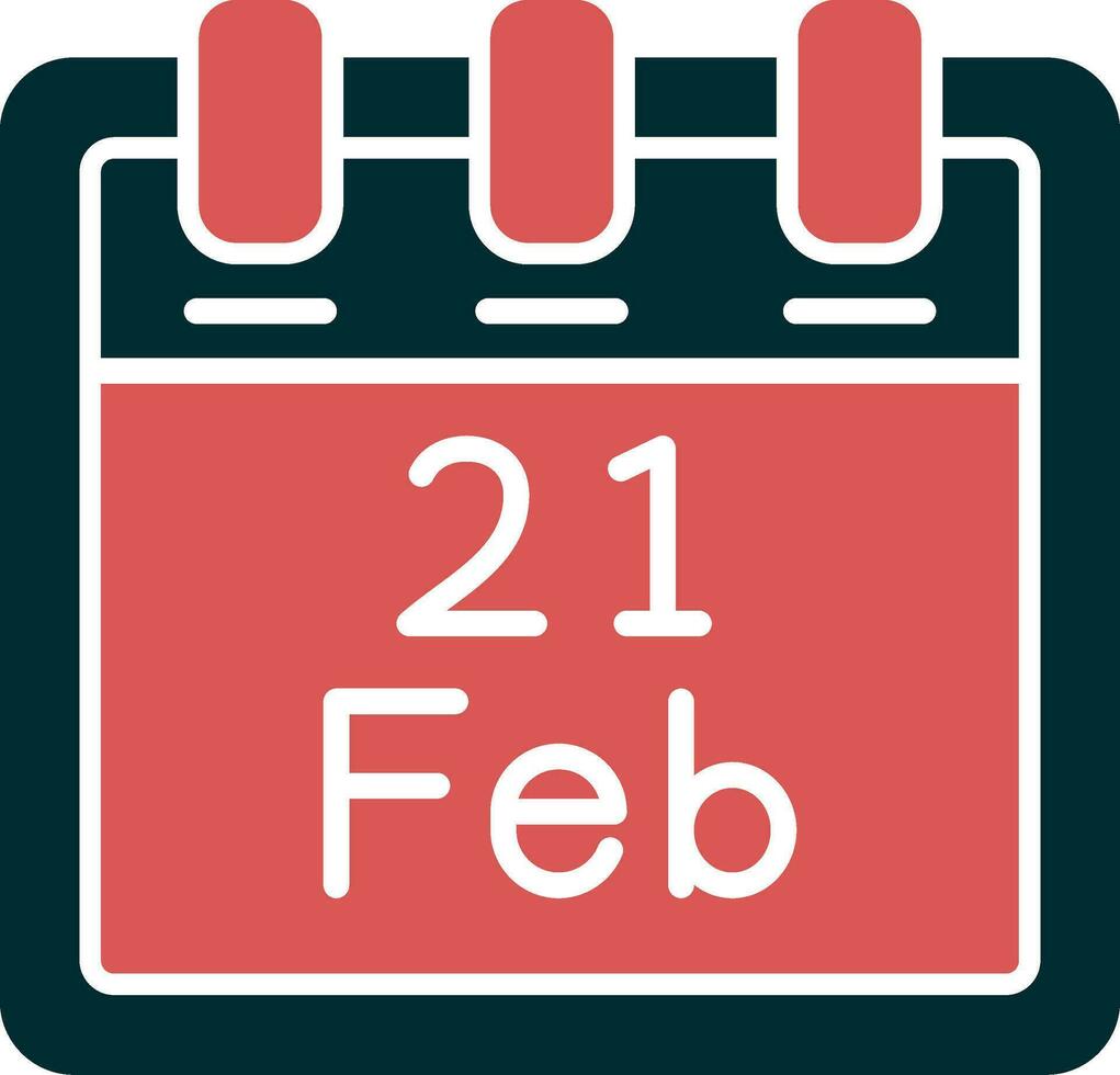 Februar 21 Vektor Symbol